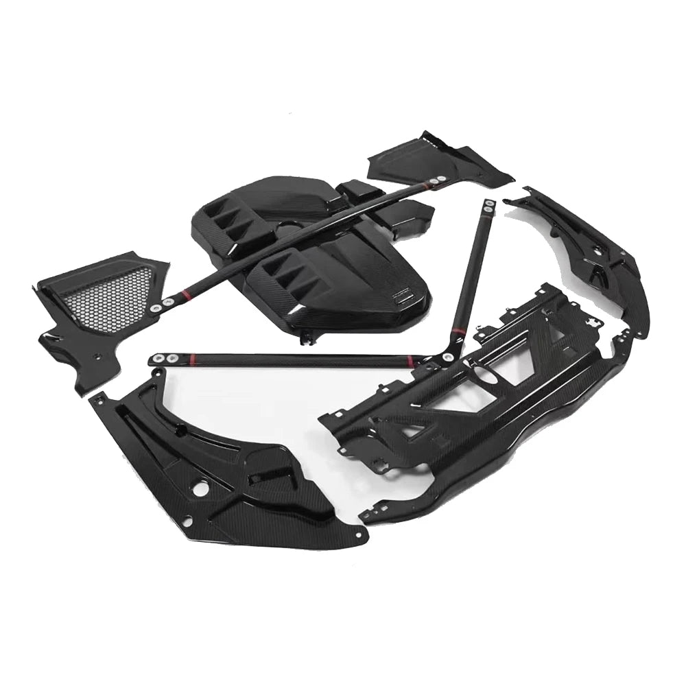 BMW G8X Genuine Dry Carbon Fiber Engine Cover – Trim Set for Engine Bay