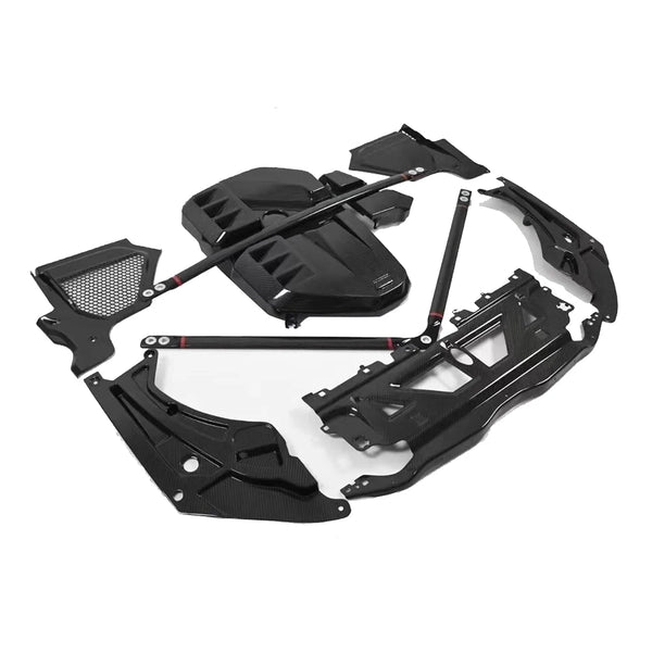 BMW G8X Genuine Dry Carbon Fiber Engine Cover – Trim Set for Engine Bay