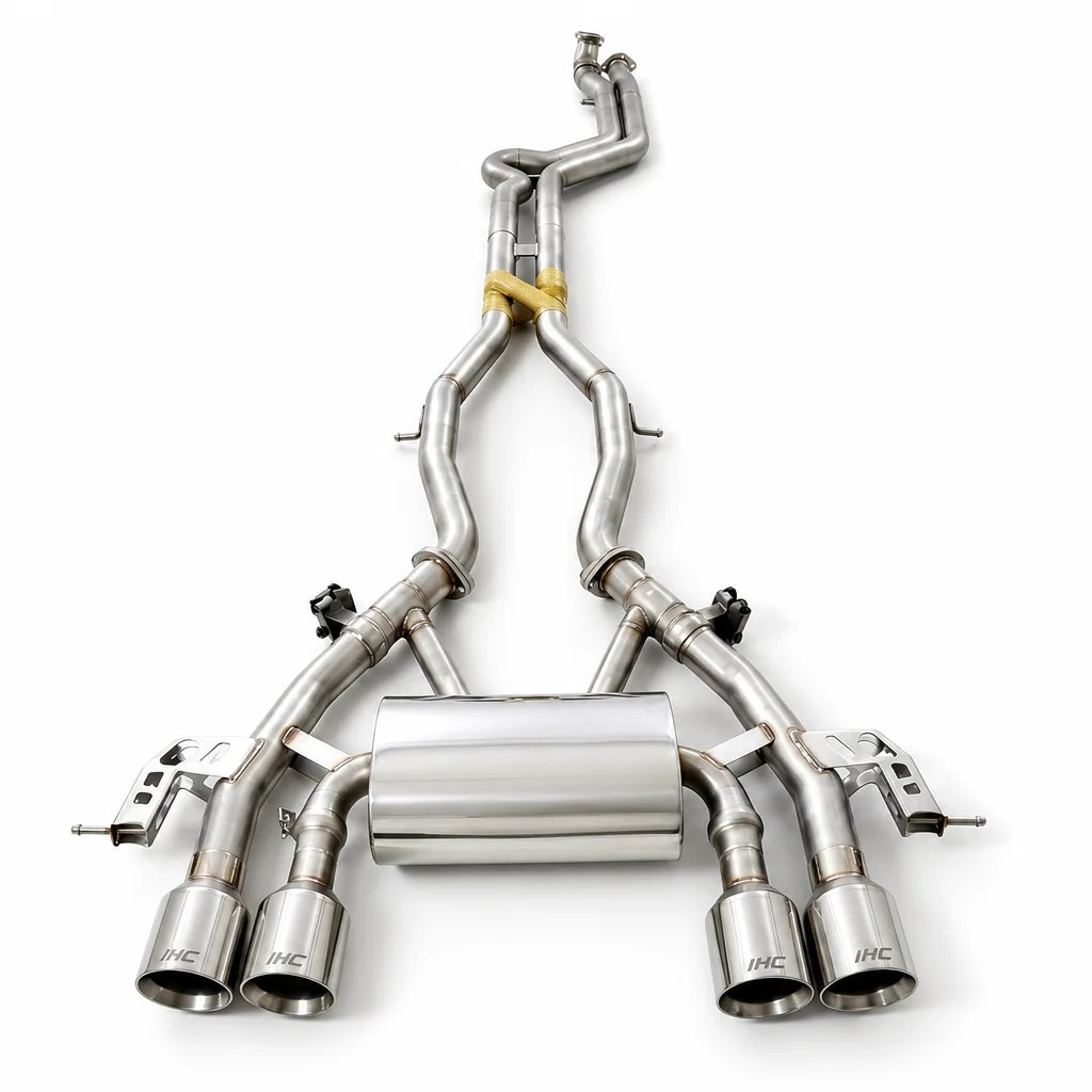 BMW G8X M2/M3/M4 GOLD PLATED CATBACK + Free FLOW DOWNPIPE + Z MIDPIPE EXHAUST SYSTEM — IHC Z FULL Exhaust